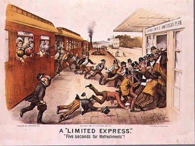 A Express Express ، خمس ثوان للمرطبات ، حانة. بواسطة Currier و Ives في نيويورك ، 1884 بواسطة توماس وورث